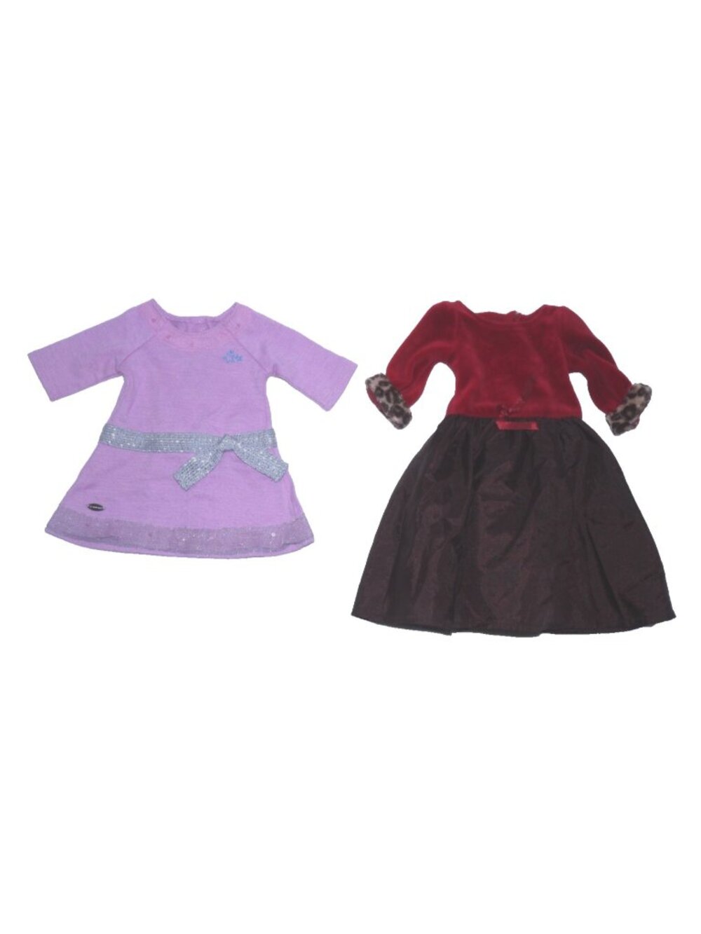 Set of two dresses fits the American Girl doll and similar sizes